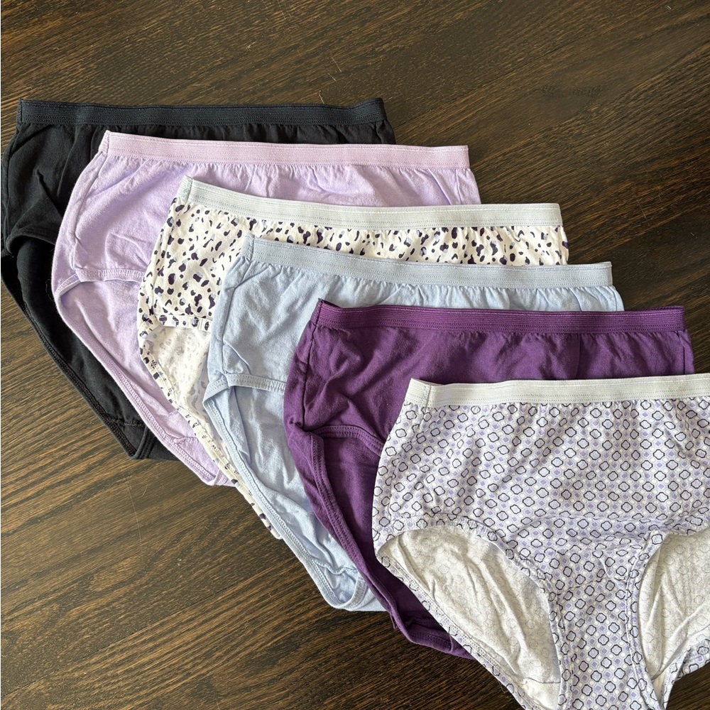 Fruit of the Loom Women's Briefs in Purple and White